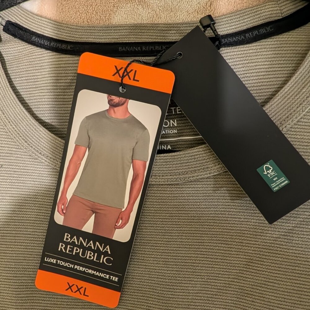 Banana Republic Men's Olive Luxe Touch Short Sleeve Tee, Men's XXL - Picture 3 of 7